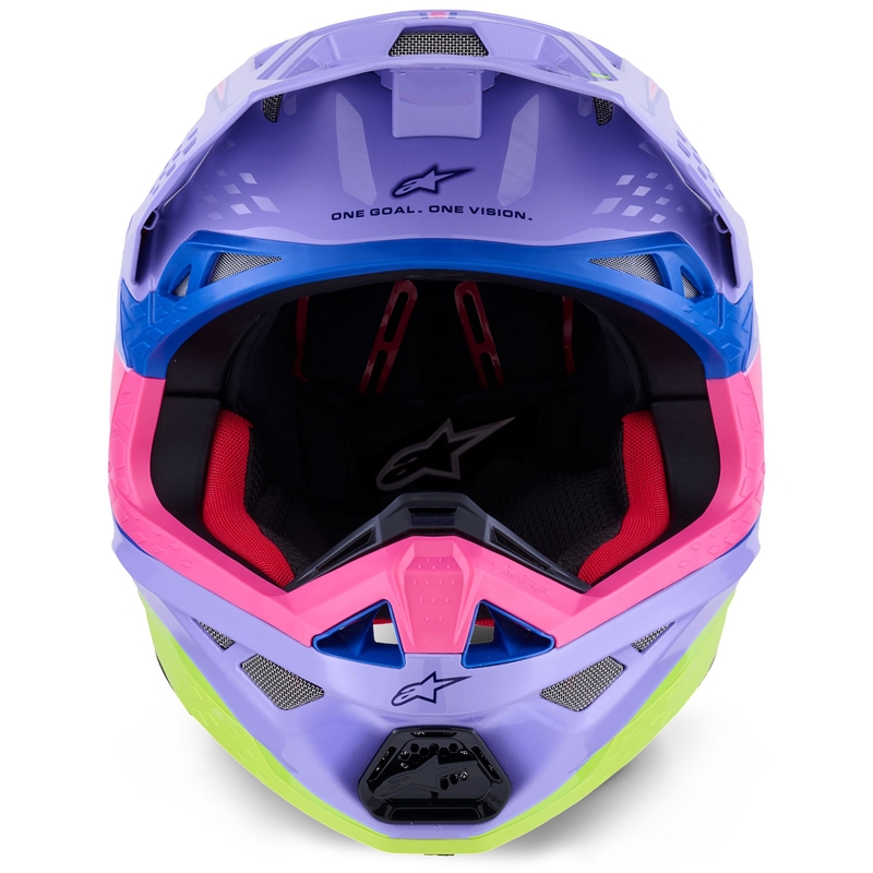 Motokrosová prilba Alpinestars S-M10 JETT LAWRENCE R01 fialovo-fluo ružovo-fluo žltá
