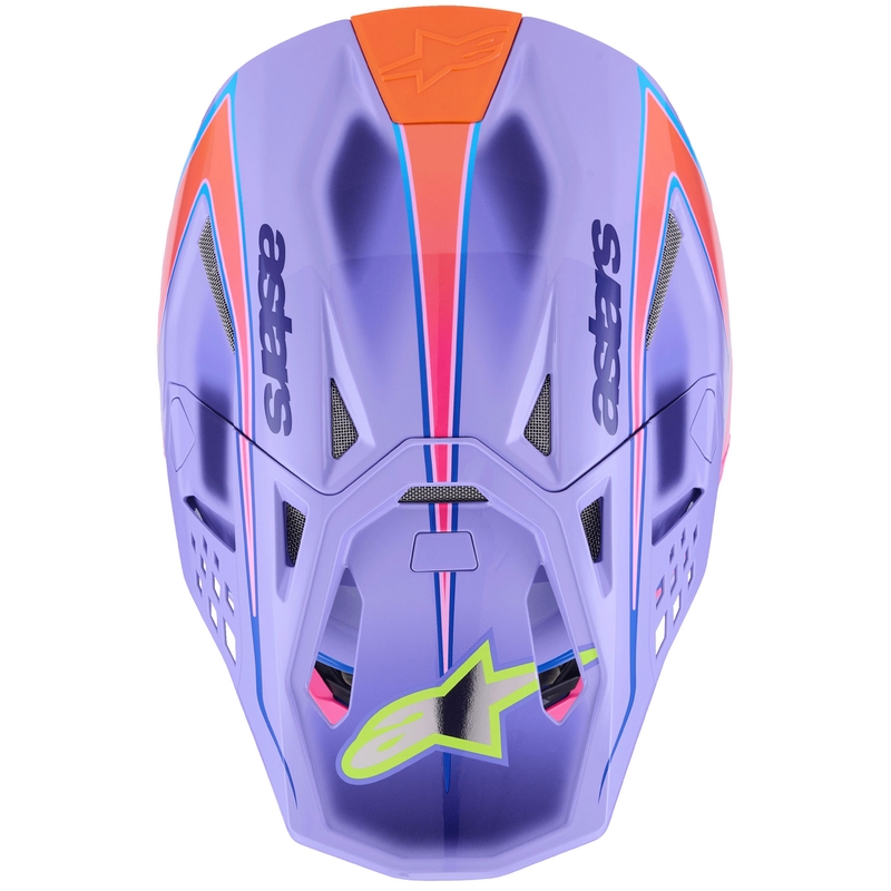 Motokrosová prilba Alpinestars S-M10 JETT LAWRENCE R01 fialovo-fluo ružovo-fluo žltá