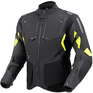 Bunda na motocykel Rebelhorn Hiker IV čierno-antracitovo-fluorescenčno žltá