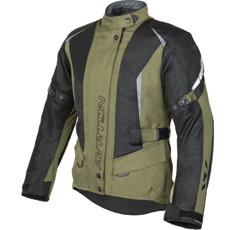 Dámska bunda na motorku Ayrton Teressa II Flow tmavo zeleno-čierna