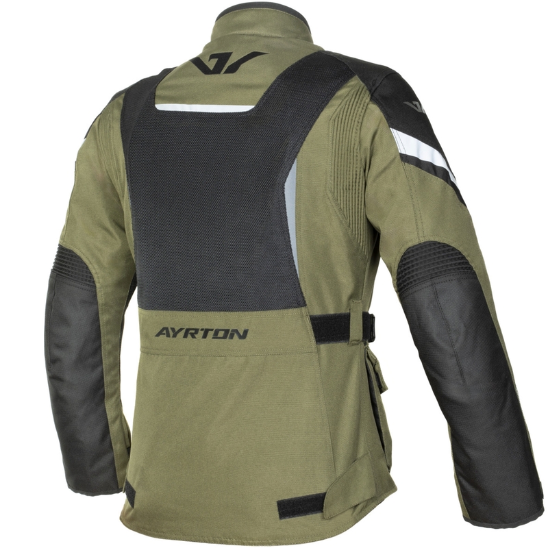 Dámska bunda na motorku Ayrton Teressa II Flow tmavo zeleno-čierna