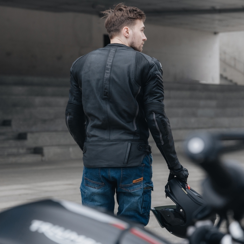 Kožená bunda na motorku Rebelhorn Vandal čierna