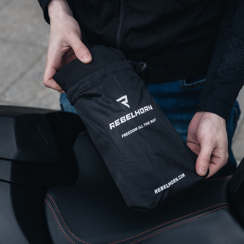 Kožená bunda na motorku Rebelhorn Vandal čierno-červená