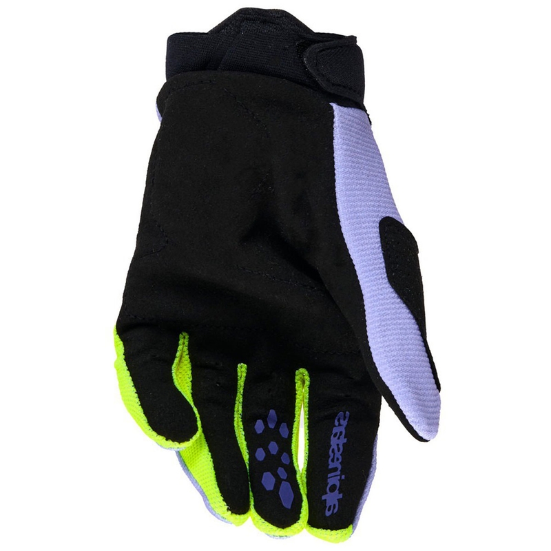 Detské motokrosové rukavice Alpinestars Full Bore V2 Youth/Kids fialovo-fluorescenčno žlté