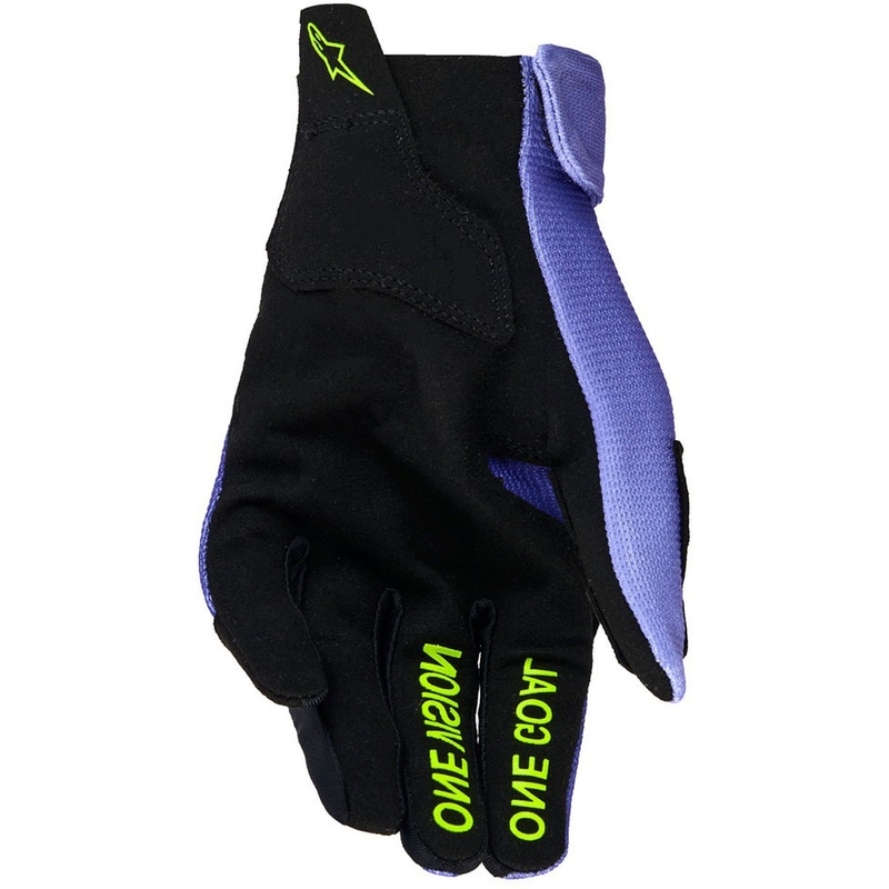 Detské motokrosové rukavice Alpinestars Radar Youth fialovo-fluorescenčno žlté