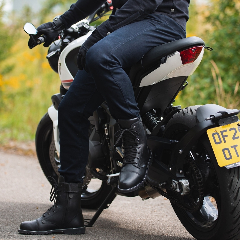 Džínsy na motorku OXFORD ORIGINAL APPROVED SUPER STRETCH JEANS AA SLIM FIT modré indigo