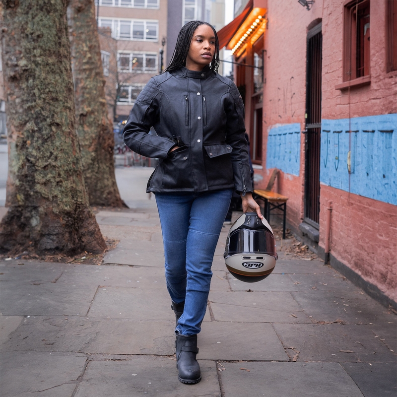 Dámske džínsy na motorku OXFORD SOFIA AA Slim svetlo modré