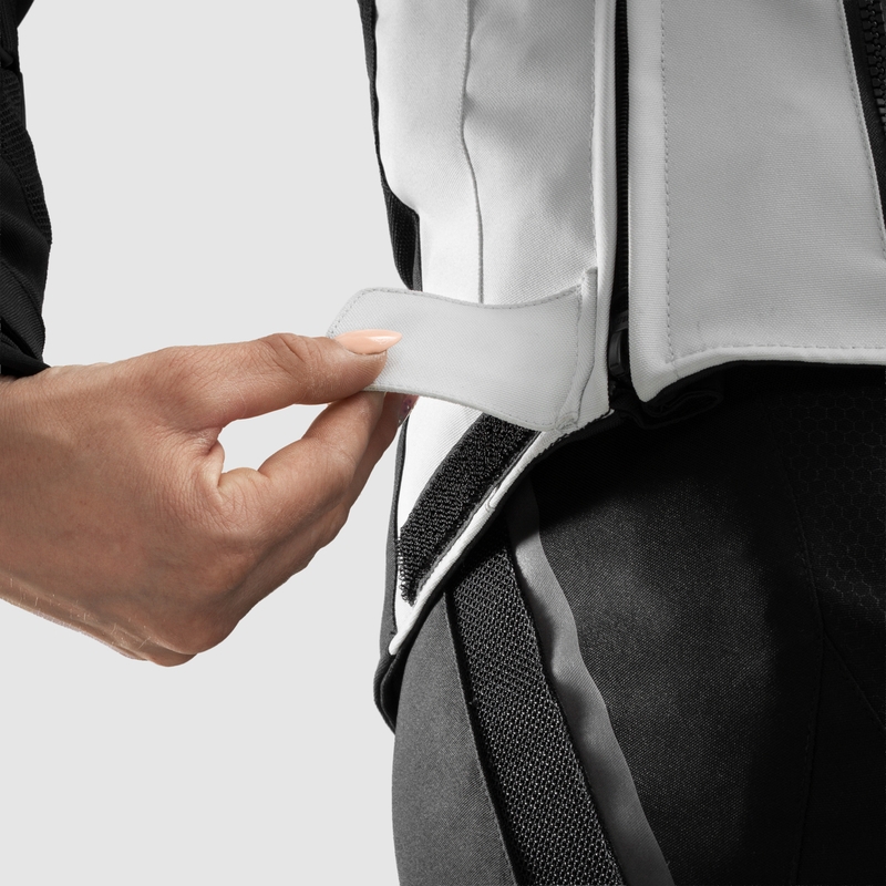 Dámska bunda na motocykel Rebelhorn Hiflow V čierno-šedo-fluorescenčno žltá