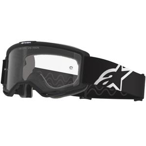Motokrosové okuliare Alpinestars Vision OTG čierno-biele s čírym zorníkom
