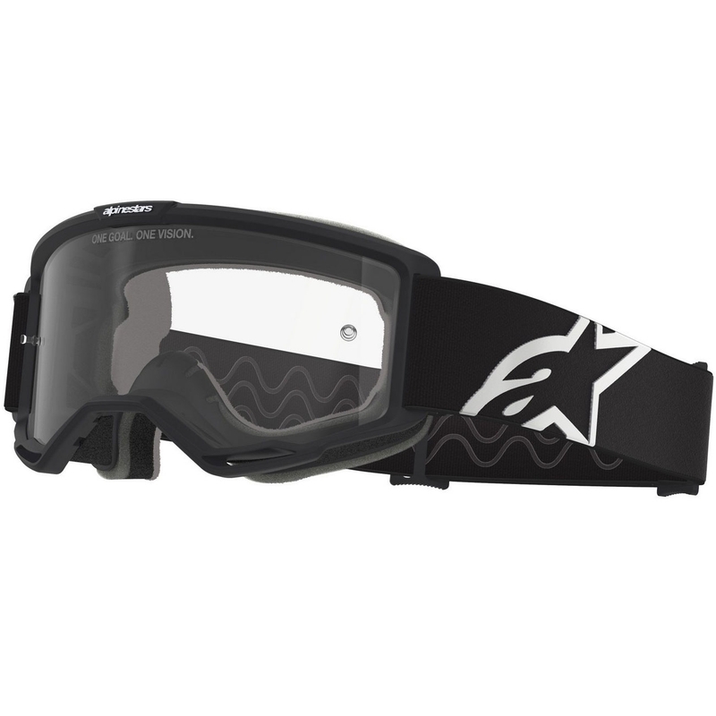 Motokrosové okuliare Alpinestars Vision OTG čierno-biele s čírym priezorom
