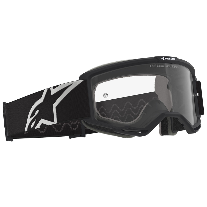 Motokrosové okuliare Alpinestars Vision OTG čierno-biele s čírym priezorom