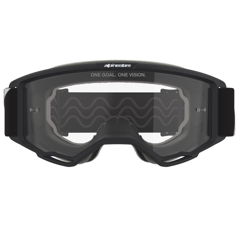Motokrosové okuliare Alpinestars Vision OTG čierno-biele s čírym priezorom