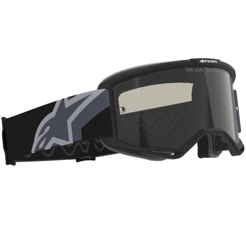 Motokrosové okuliare Alpinestars Vision Sand čierno-šedé s tmavo dymovým zorníkom