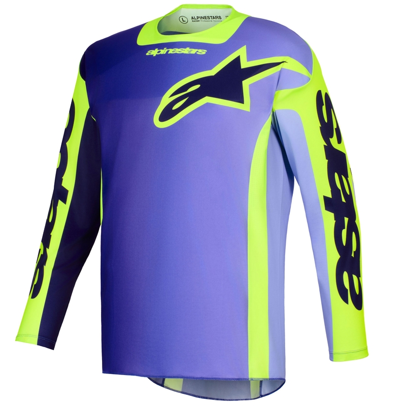 Motokrosový dres Alpinestars Racer Portl fialovo-fluorescenčno žltý