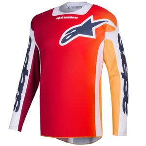 Motokrosový dres Alpinestars Racer Portl červeno-oranžovo-svetlo šedý