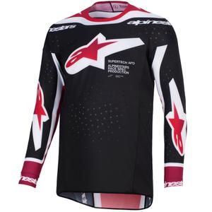 Motokrosový dres Alpinestars Supertech Pro AFD Vista čierno-červeno-biely