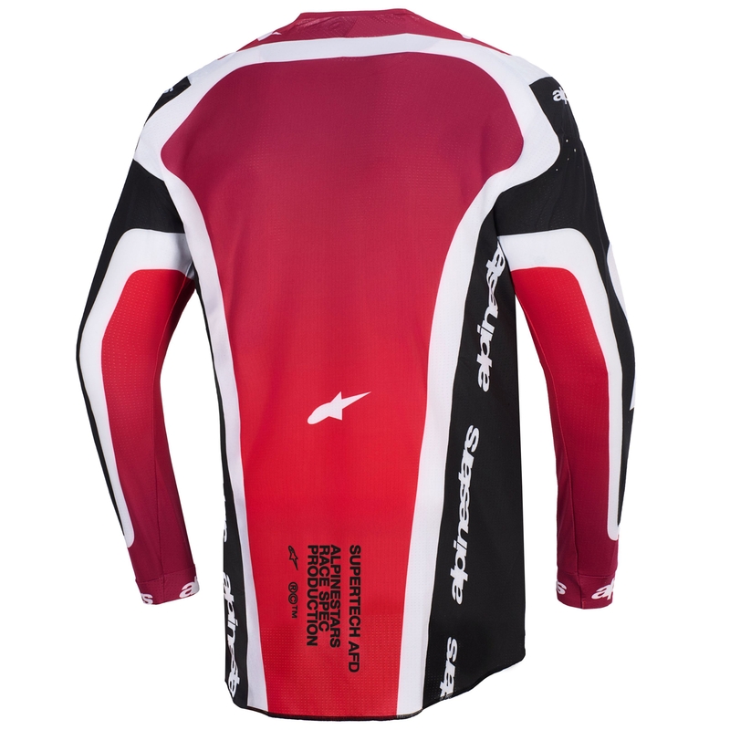 Motokrosový dres Alpinestars Supertech Pro AFD Vista čierno-červeno-biely