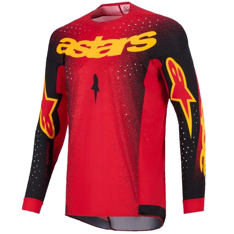 Motokrosový dres Alpinestars Supertech Scenz červeno-čierno-žltý
