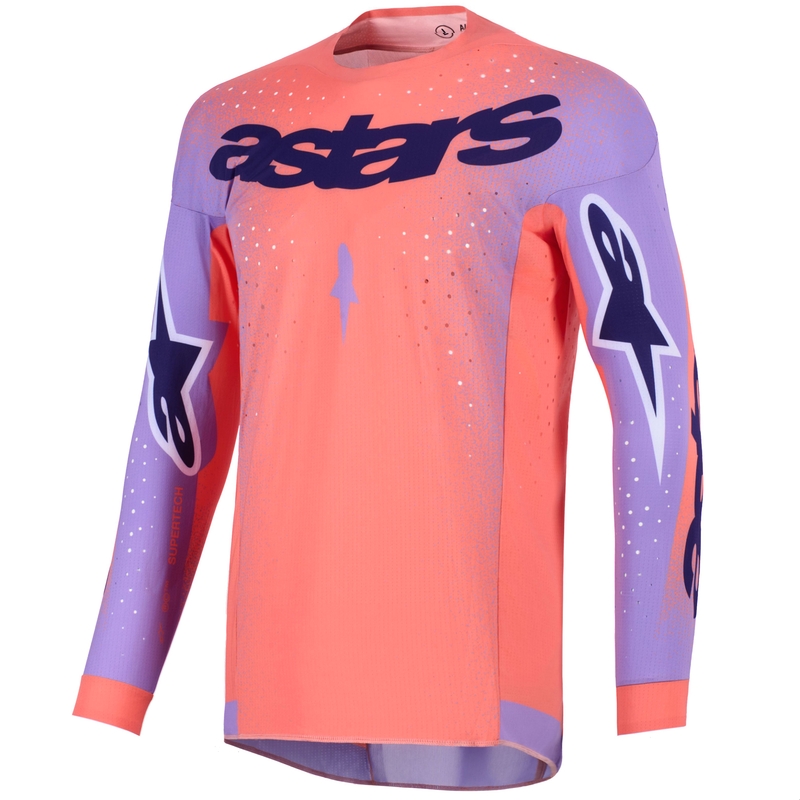 Motokrosový dres Alpinestars Supertech Scenz oranžovo-korálovo-fialový
