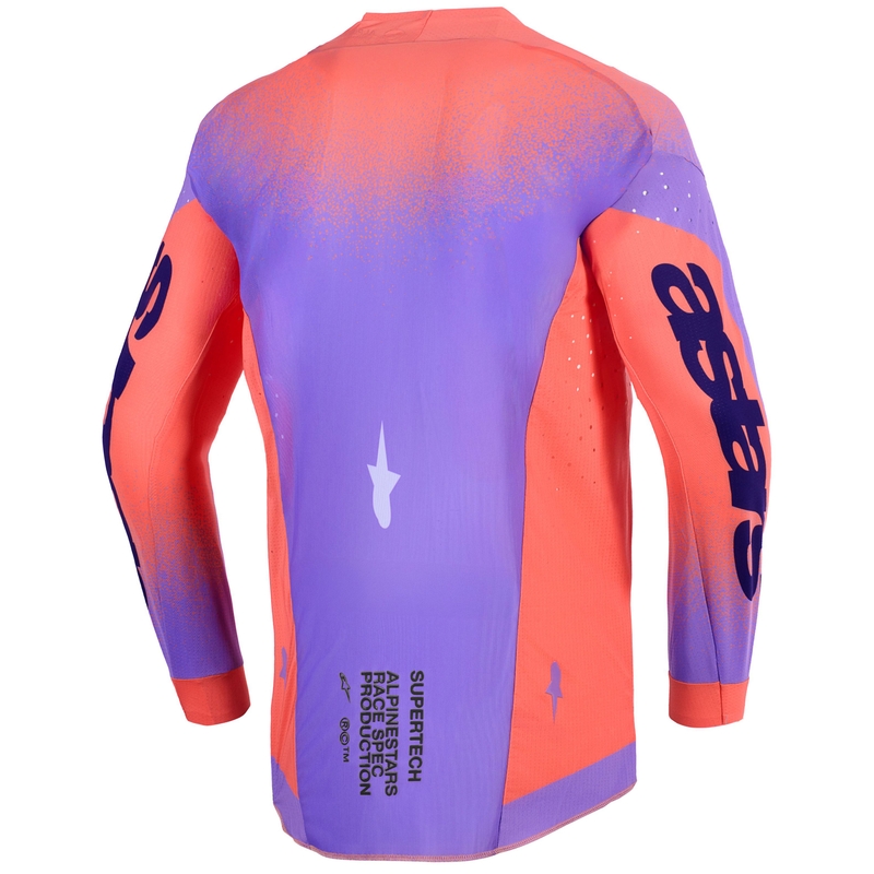 Motokrosový dres Alpinestars Supertech Scenz oranžovo-korálovo-fialový