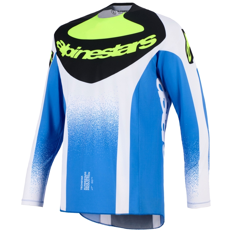 Motokrosový dres Alpinestars Techstar Knif modro-čierno-fluorescenčno žltý
