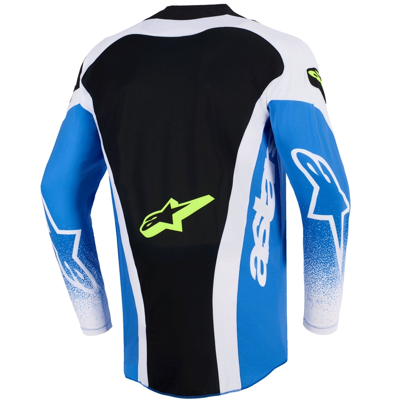Motokrosový dres Alpinestars Techstar Knif modro-čierno-fluorescenčno žltý