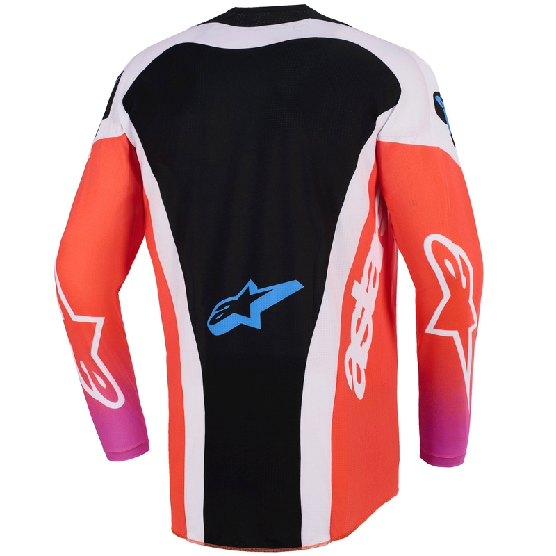 Motokrosový dres Alpinestars Techstar Knif svetlo šedo-fluorescenčno oranžovo-čierny