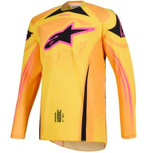 Motokrosový dres Alpinestars Techstar Nomur oranžovo-žlto-ružový
