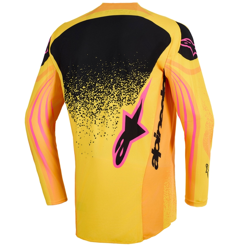 Motokrosový dres Alpinestars Techstar Nomur oranžovo-žlto-ružový