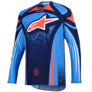 Motokrosový dres Alpinestars Techstar Nomur tmavo modro-oranžovo-modrý
