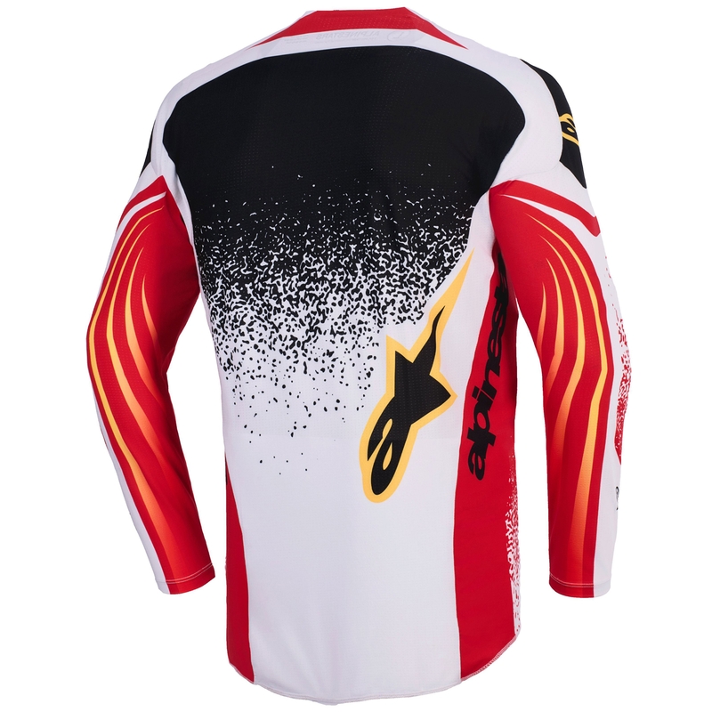 Motokrosový dres Alpinestars Techstar Nomur svetlo šedo-červeno-čierno-žltý