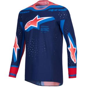Motokrosový dres Alpinestars Supertech Vista tmavo modro-korálovo-cobaltový
