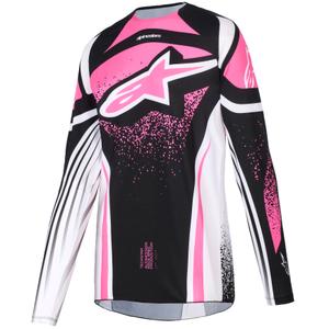 Dámsky motokrosový dres Alpinestars Stella Techstar Nomur čierno-bielo-ružový