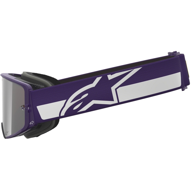 Motokrosové okuliare Alpinestars Supertech Vision Hunta96 XXV fialovo-biele so zrkadlovo strieborným plexi
