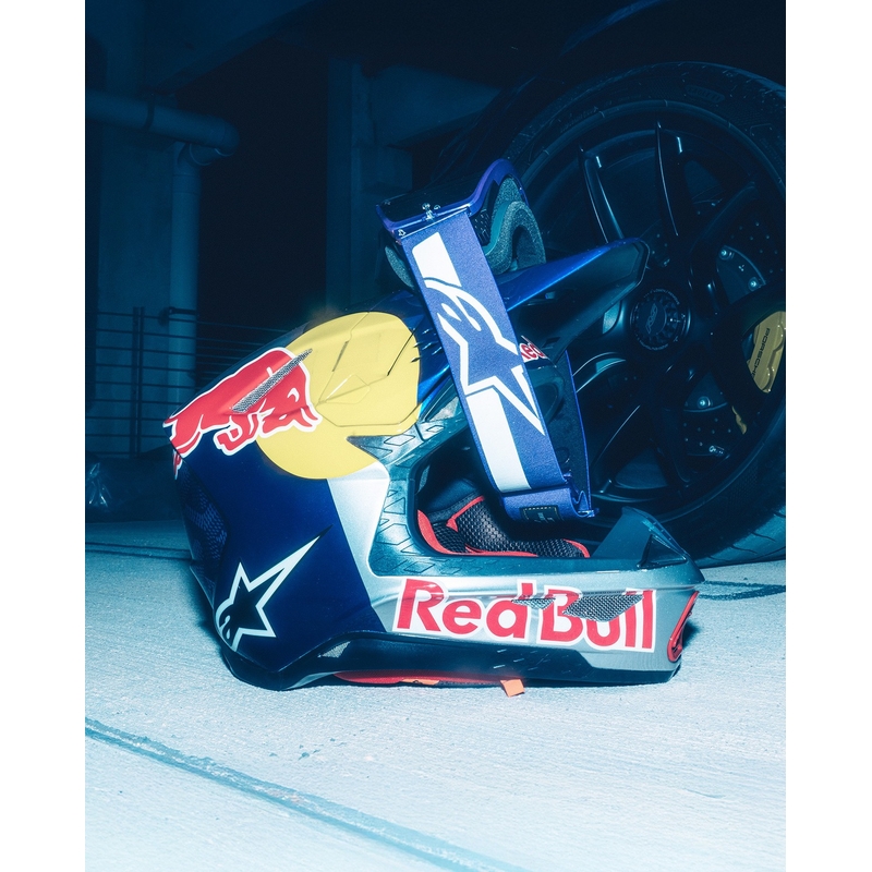 Motokrosové okuliare Alpinestars Supertech Vision Hunta96 XXV fialovo-biele so zrkadlovo strieborným plexi