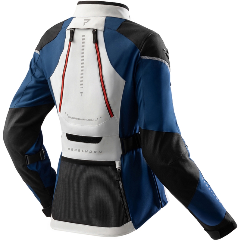 Dámska bunda na motorku Rebelhorn Hardy 3.0 modro-šedo-červená