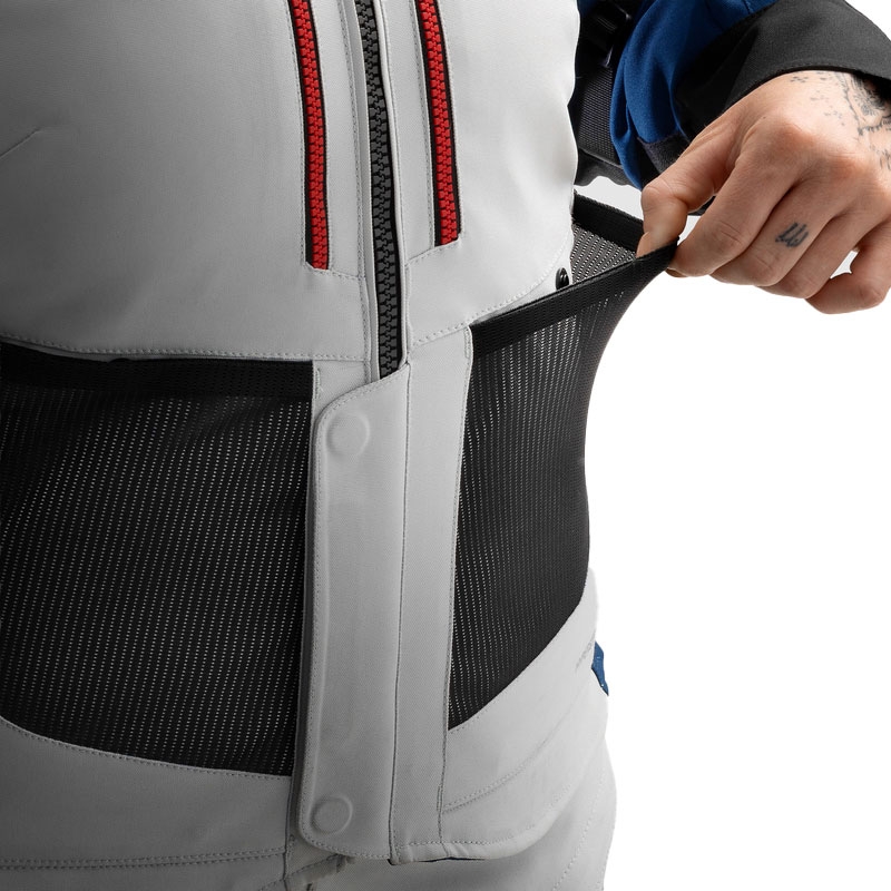 Dámska bunda na motorku Rebelhorn Hardy 3.0 modro-šedo-červená