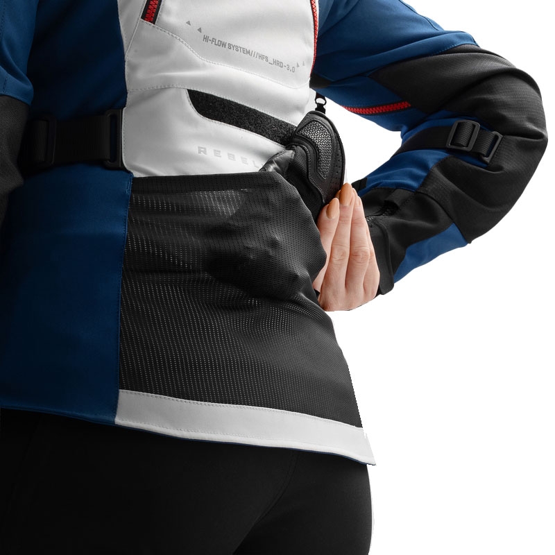 Dámska bunda na motorku Rebelhorn Hardy 3.0 modro-šedo-červená