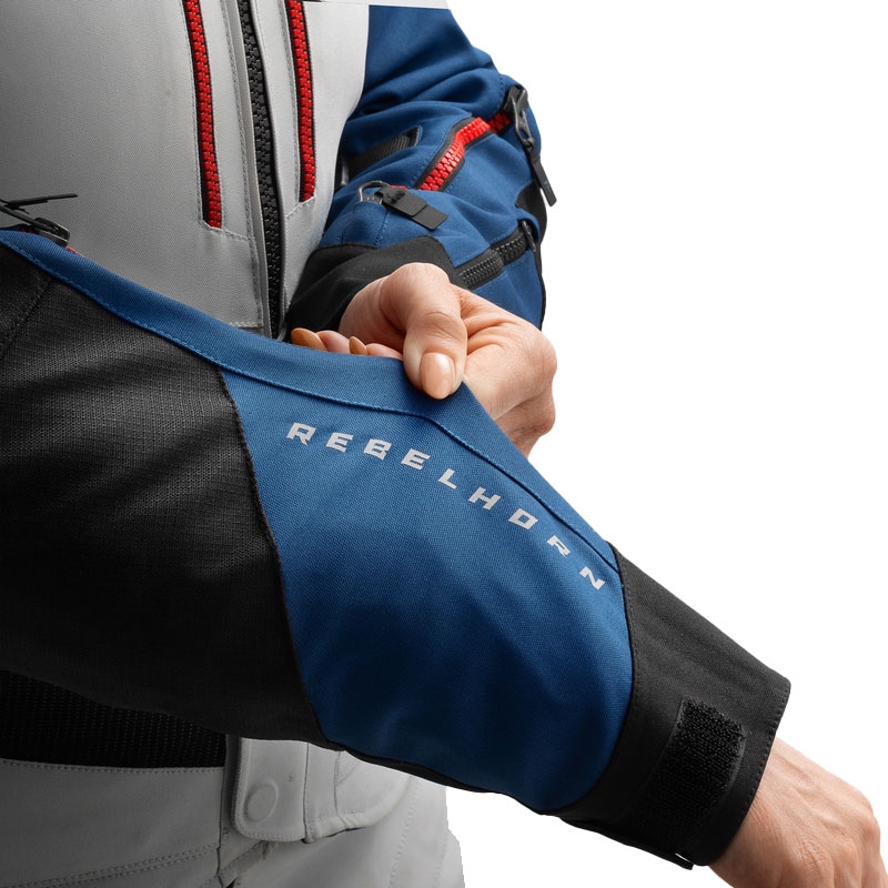 Dámska bunda na motorku Rebelhorn Hardy 3.0 modro-šedo-červená