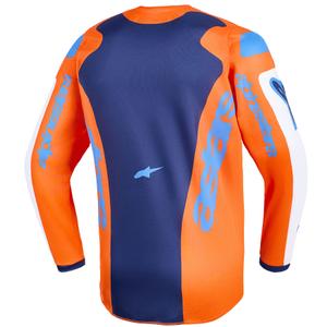 Detský motokrosový dres Alpinestars Fluid Grid oranžovo-modro-biely