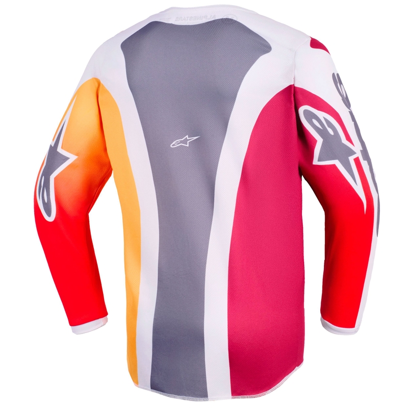 Detský motokrosový dres Alpinestars Fluid Portl červeno-oranžovo-svetlo šedý