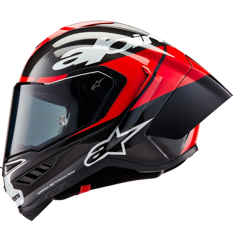 Integrálna helma na motorku Alpinestars Supertech R-10 Element carbon fluo červeno-biela