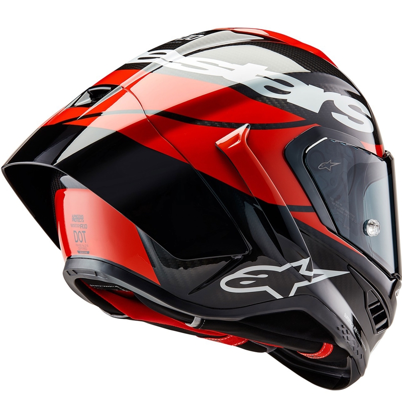Integrálna helma na motorku Alpinestars Supertech R-10 Element carbon fluo červeno-biela