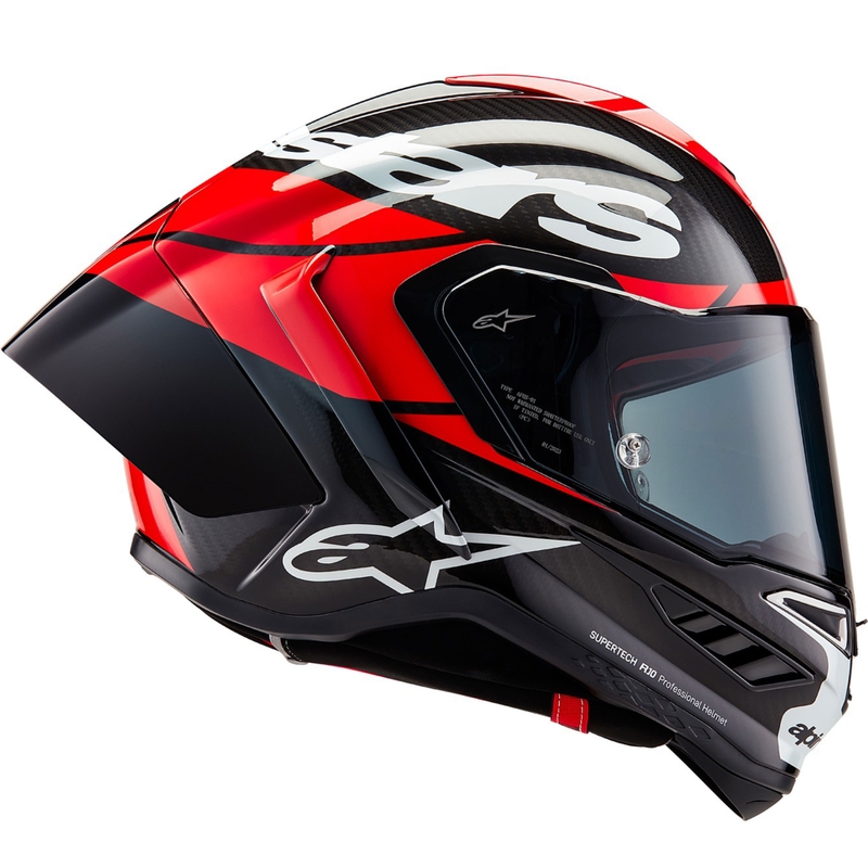 Integrálna helma na motorku Alpinestars Supertech R-10 Element carbon fluo červeno-biela