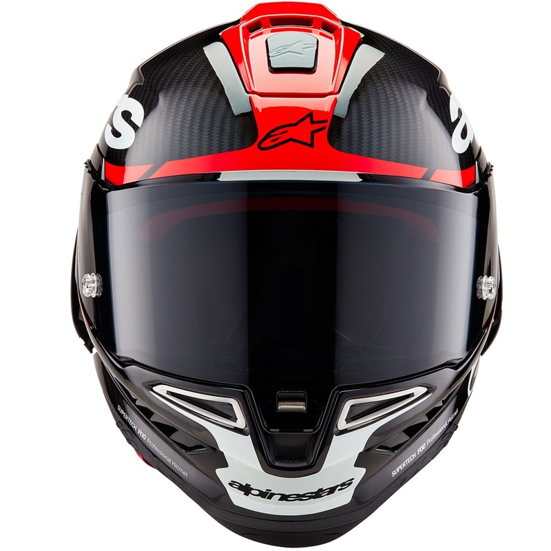 Integrálna helma na motorku Alpinestars Supertech R-10 Element carbon fluo červeno-biela