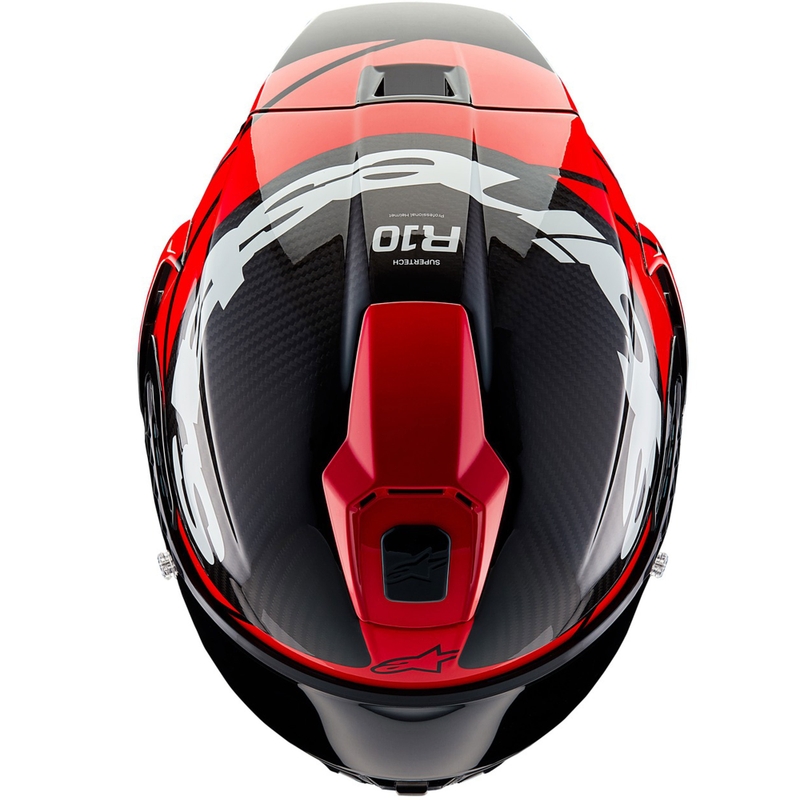 Integrálna helma na motorku Alpinestars Supertech R-10 Element carbon fluo červeno-biela