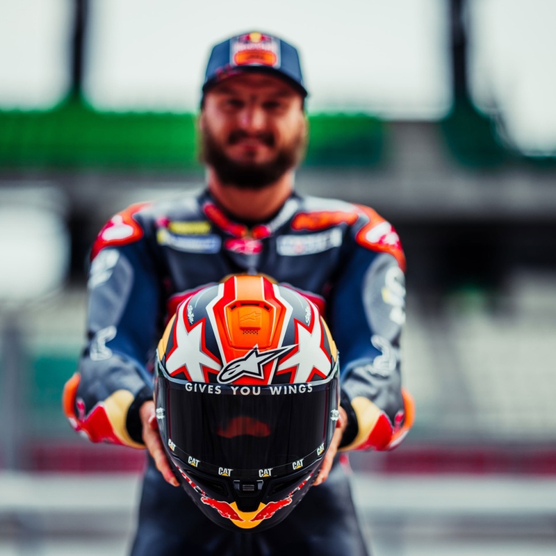 Integrálna helma na motorku Alpinestars Supertech R-10 Element carbon fluo červeno-biela