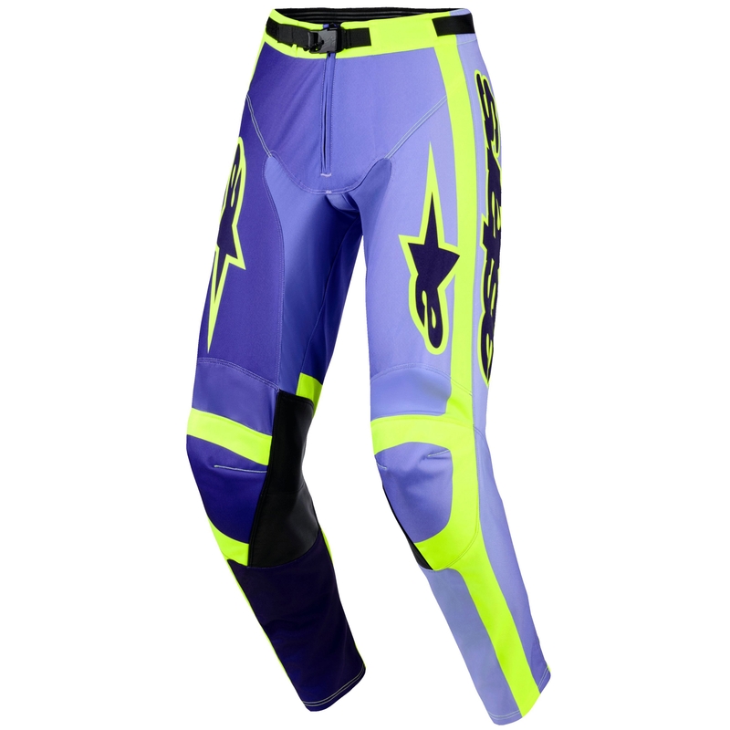 Motokrosové nohavice Alpinestars Racer Portl fialovo-fluo žlté