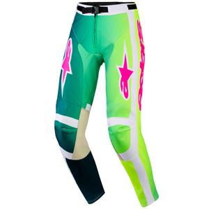 Motokrosové nohavice Alpinestars Racer Portl zeleno-bielo-čierne