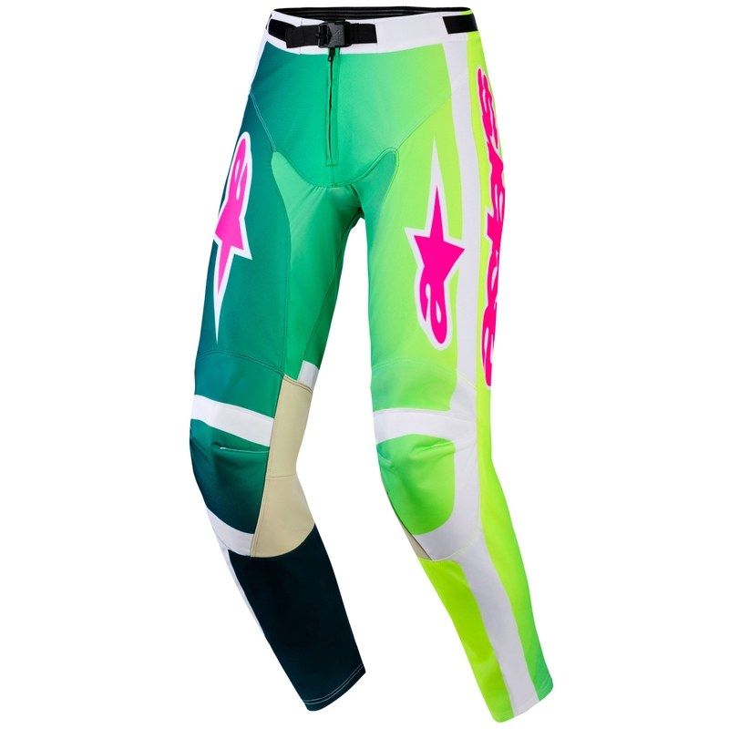 Motokrosové nohavice Alpinestars Racer Portl zeleno-bielo-čierne